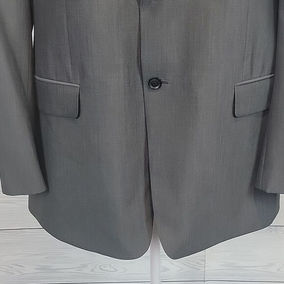 Broletto classic fit suit jacket 100% luxury wool - grey Men's Size 44L - Picture 3 of 14